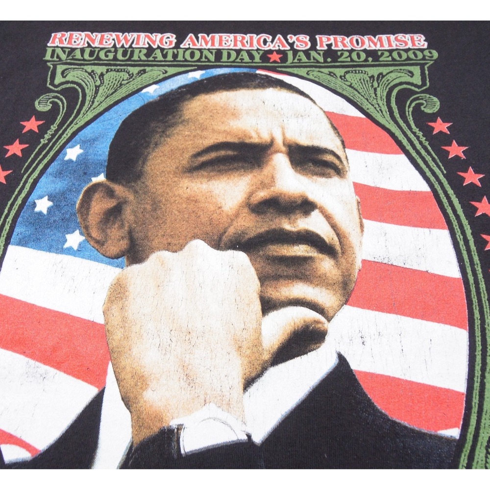 Vintage Barack Obama Shirt Mens Large Black Democratic USA President Tee Y2K - Picture 3 of 9